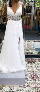 Mac Duggal Slip Gown white